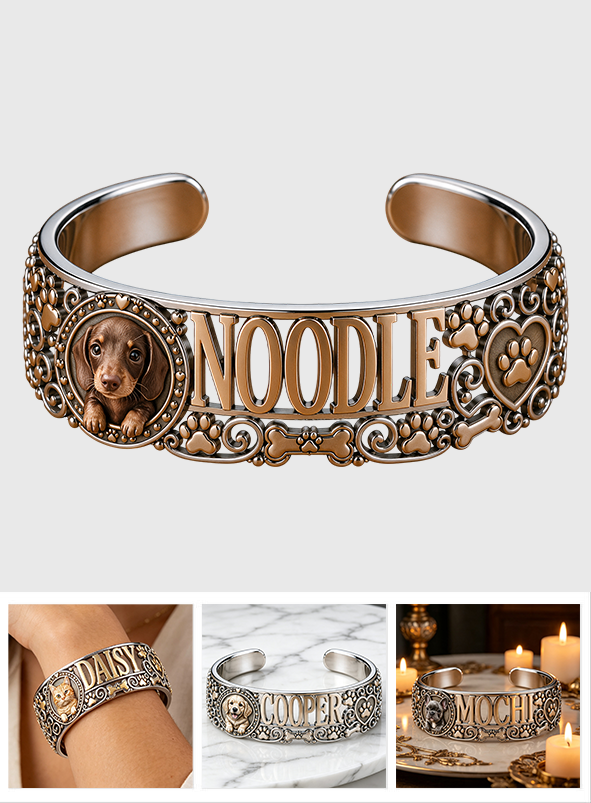 J'adore mon chien - Bracelet en forme de chien personnalisé