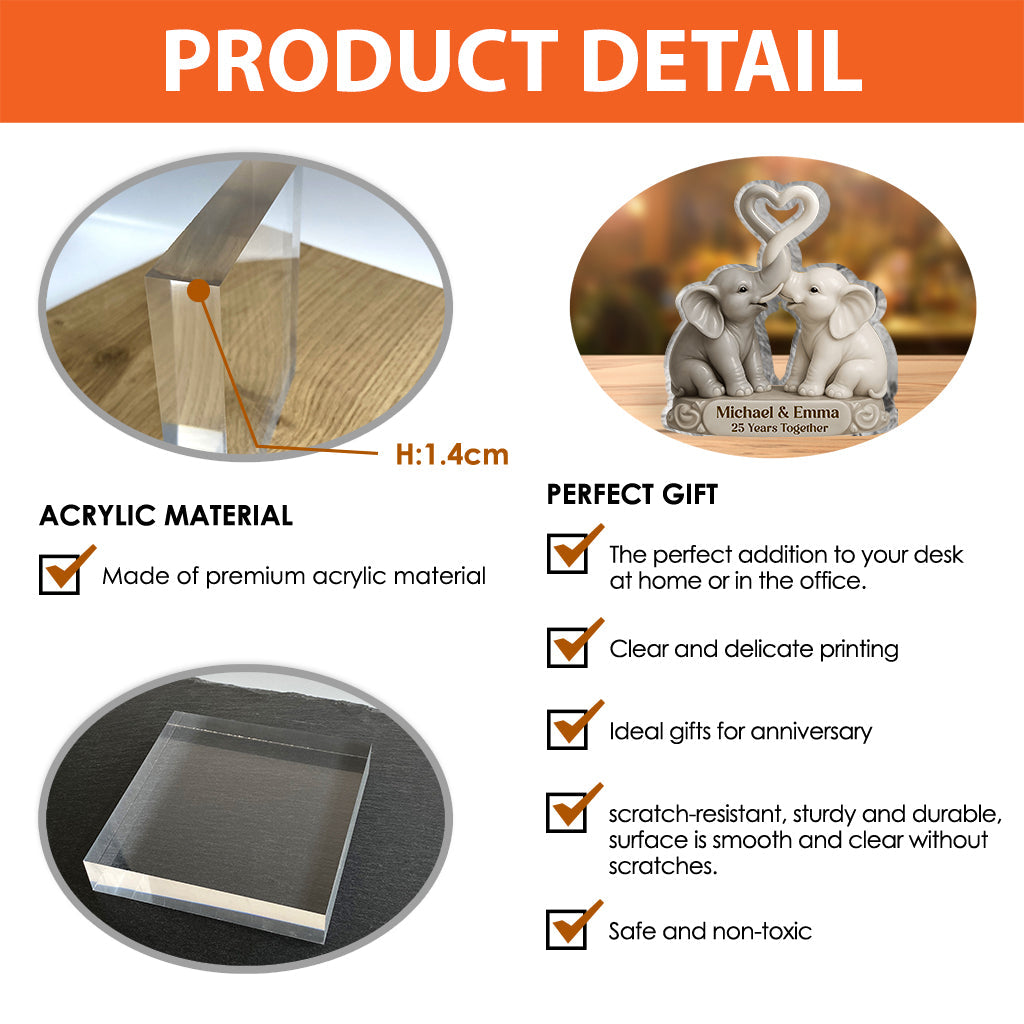 Entwined Trunks Eternal Love - Personalized Couple Custom Shaped Acrylic Plaque