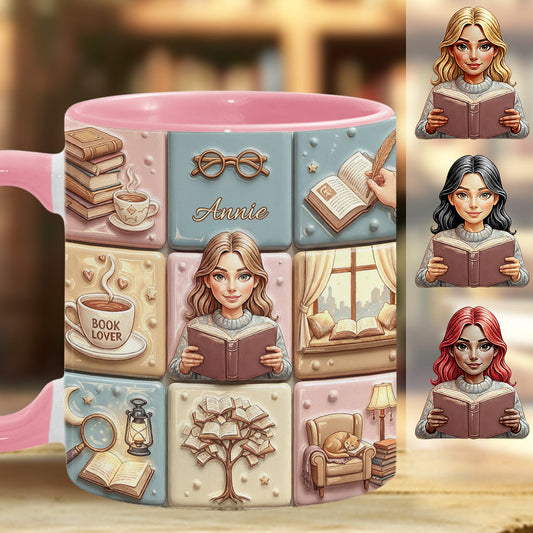Mug personnalisé pour les passionnés de lecture et les bibliophiles - Sensibilisation au cancer du sein