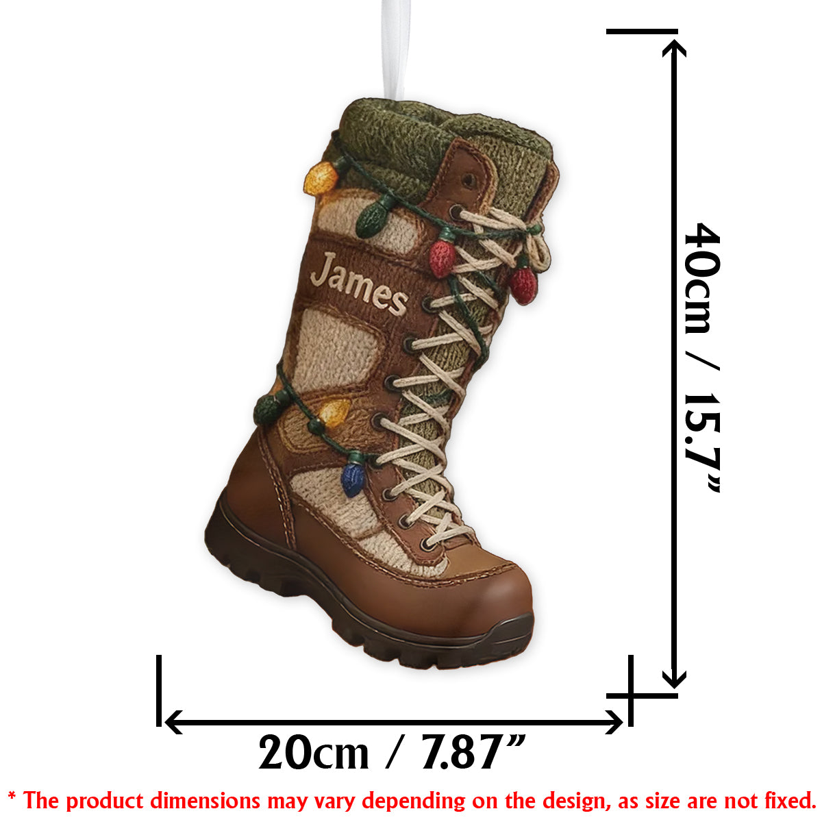 Hiking Shoes - Personalized Hiking Shaped Christmas Stocking