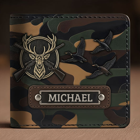 Passionné de chasse - Portefeuille en cuir personnalisé sur le thème de la chasse