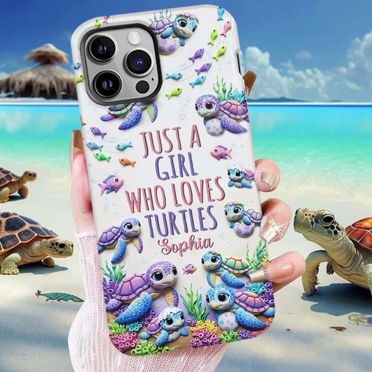 Just A Girl Who Loves Turtles - Personalized Turtle Full Print Phone Case