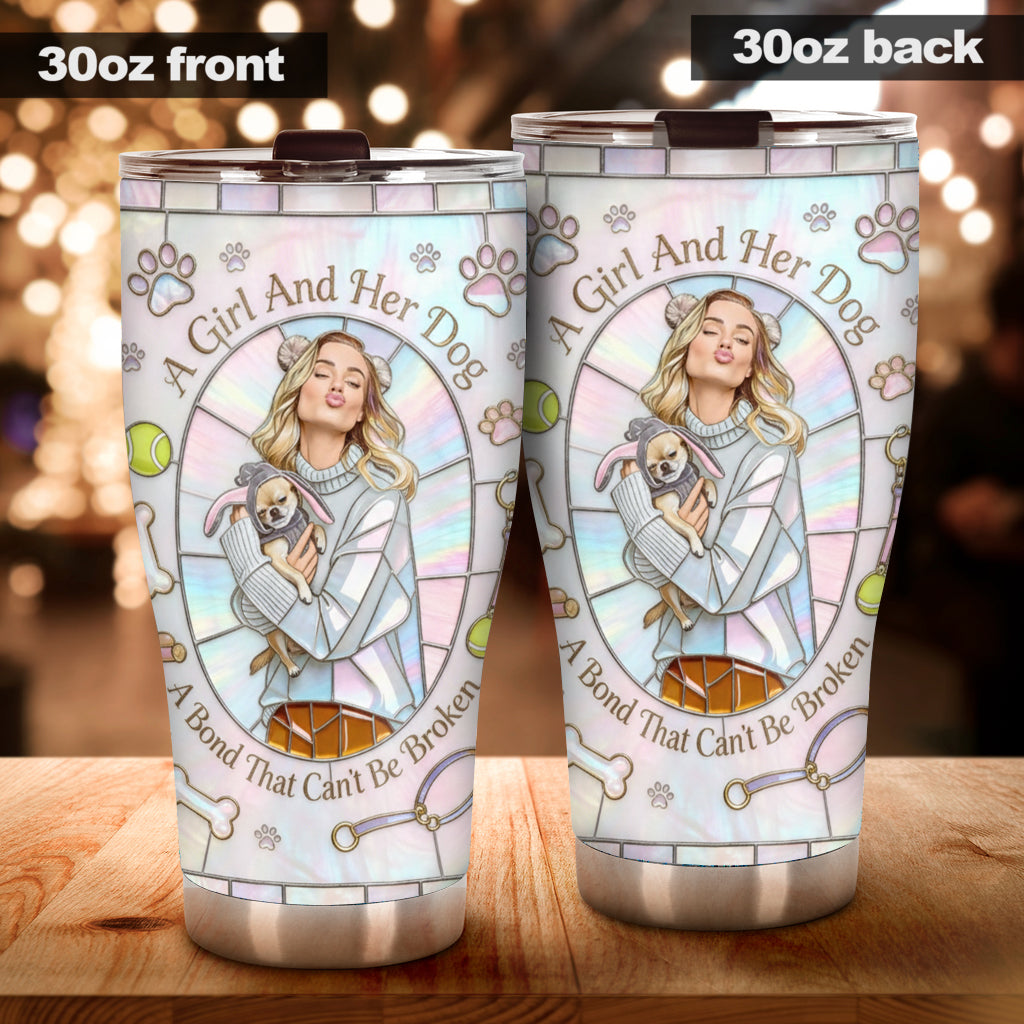 Une fille et son chien - Gobelet personnalisé pour chien