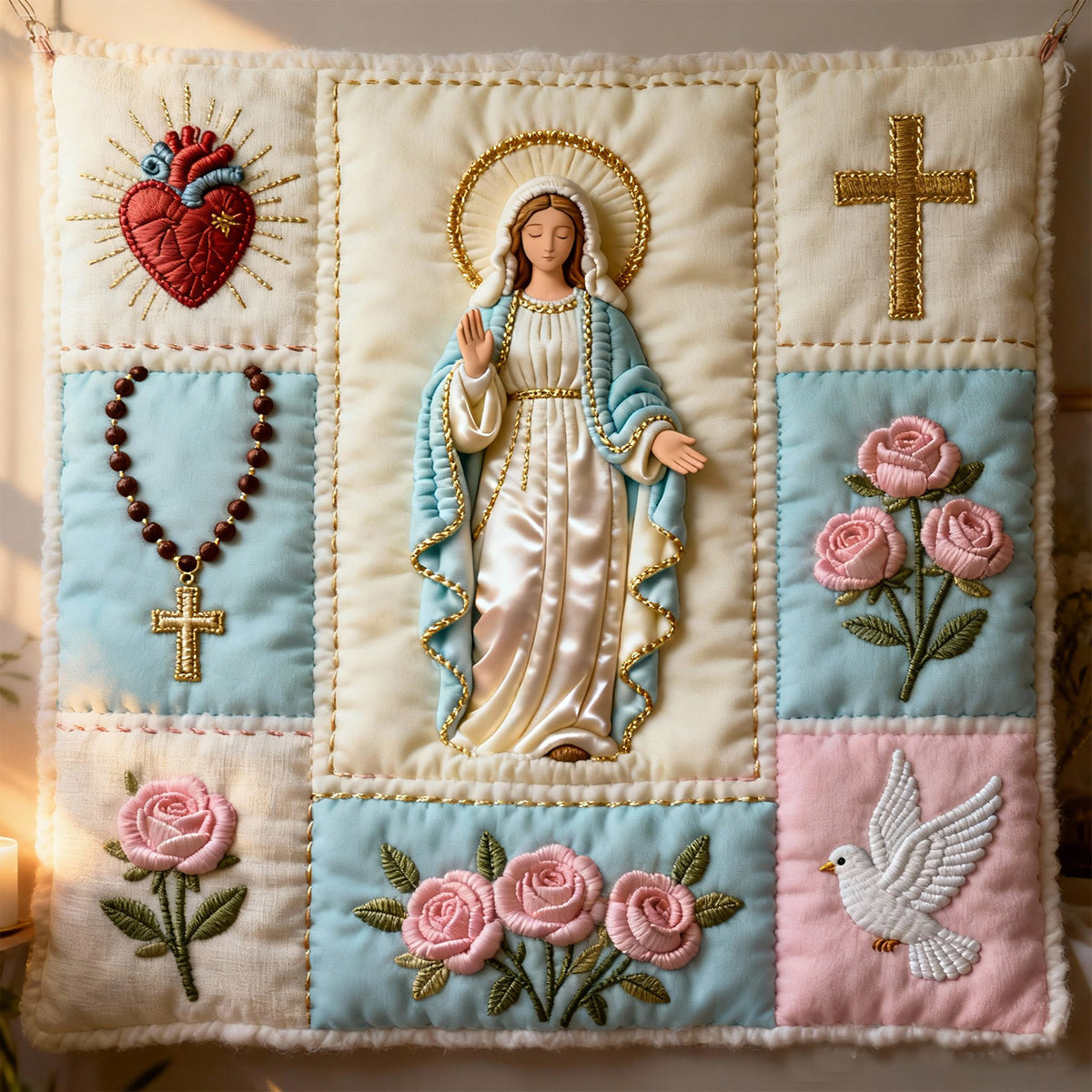 Unsere Liebe Frau – Personalisierte christliche Decke