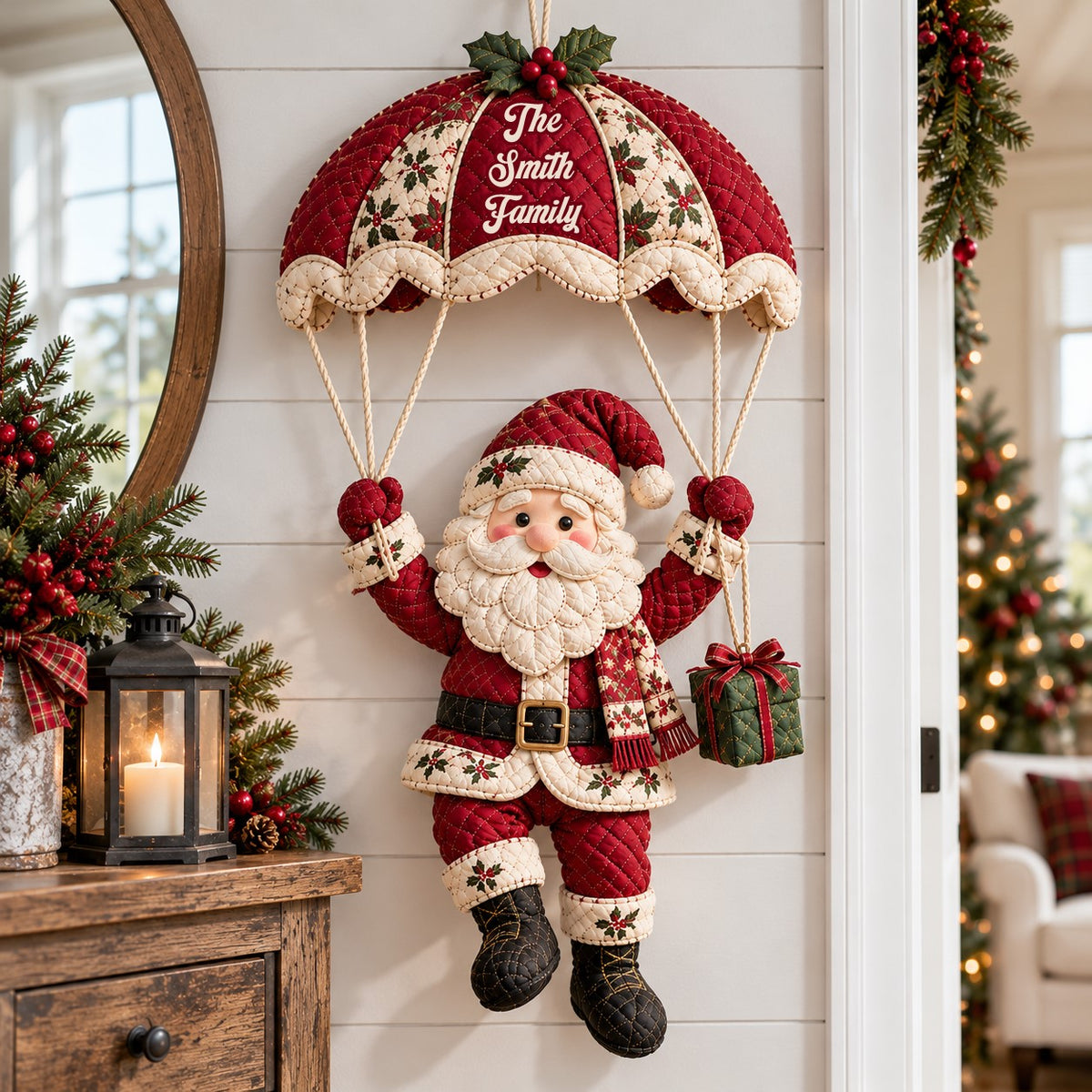 Ho Ho Ho - Suspenseur de porte de Noël personnalisé