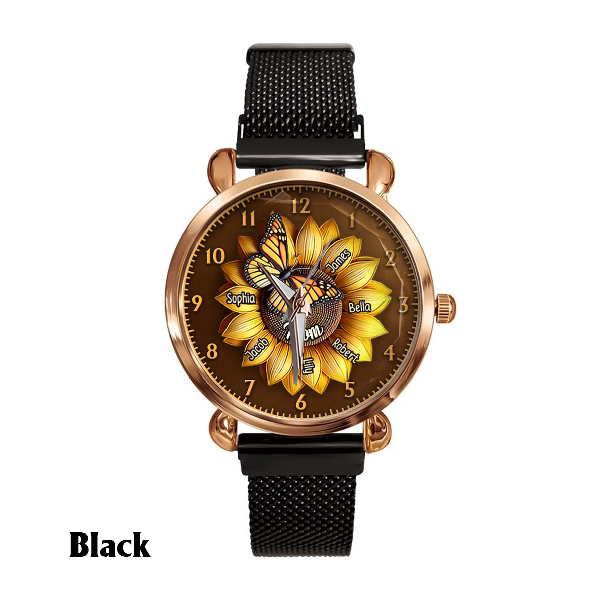Sunflower Gift For Mom Grandma - Personalized Mother Women Hand Watch