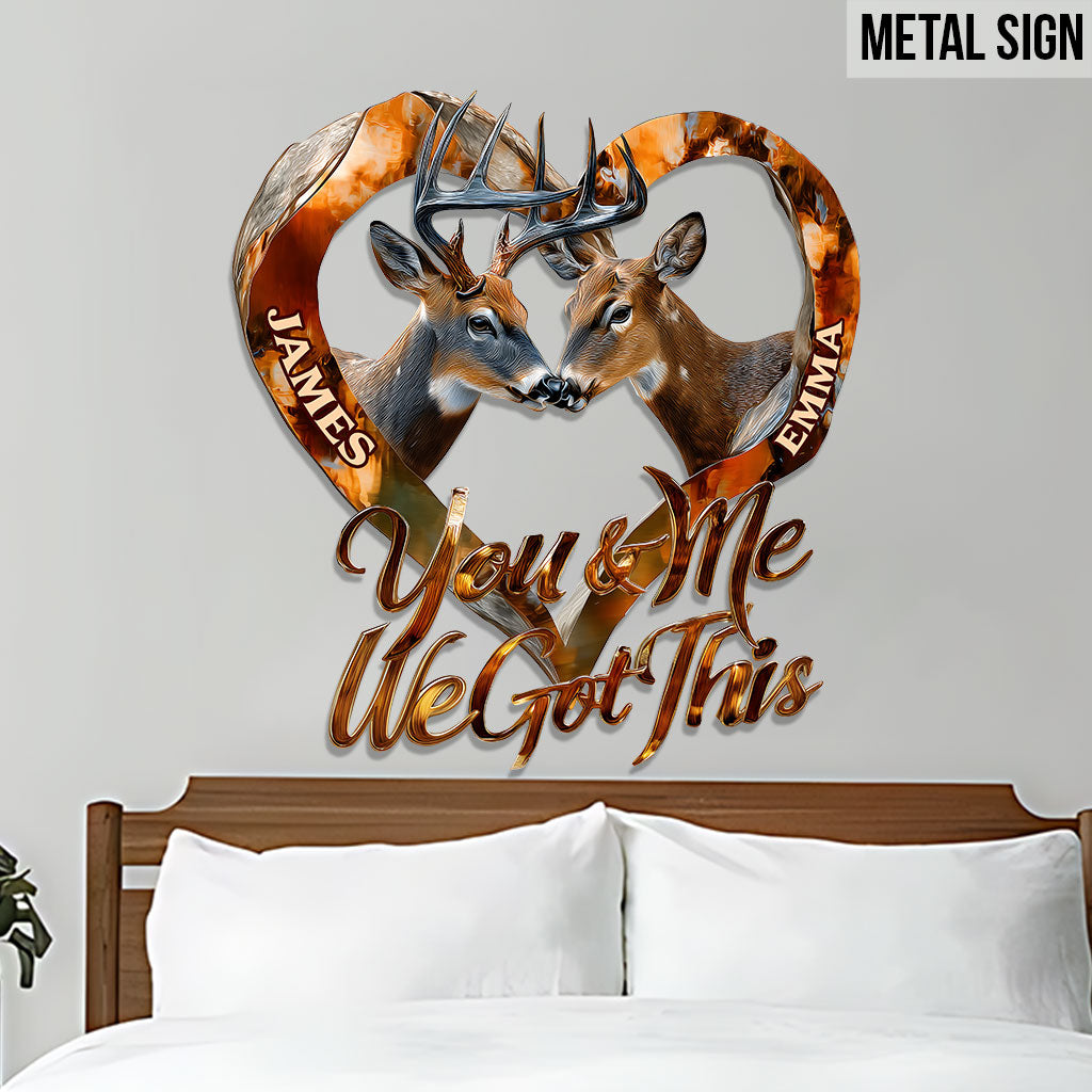 Du und ich, wir schaffen das – personalisiertes Jagd-Metallschild