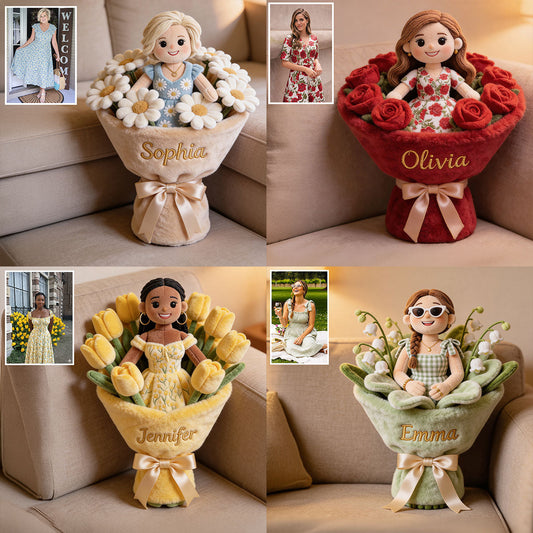 Geburtsblume – Personalisiertes Premium-Kunstfellkissen mit Geburtsmonatsblume