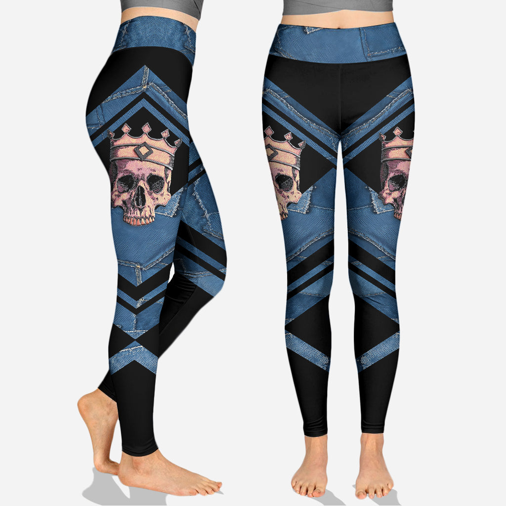 Gekrönter Totenkopf – Personalisierter Totenkopf-Hoodie und Leggings