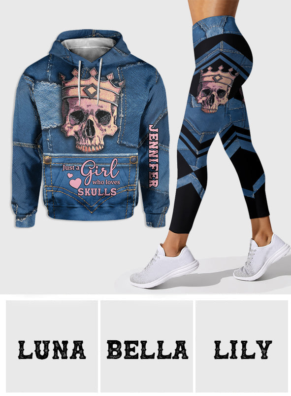 Gekrönter Totenkopf – Personalisierter Totenkopf-Hoodie und Leggings