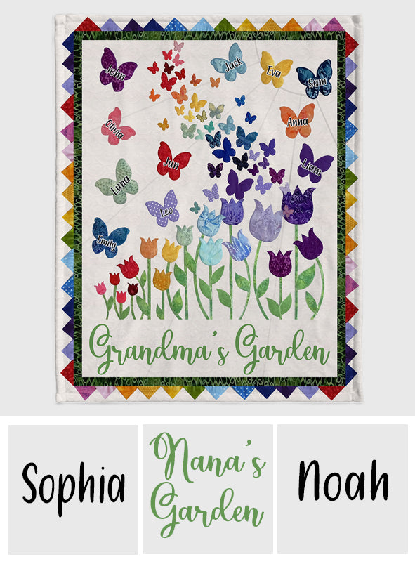 Grandma's Garden - Personalized Grandma Blanket