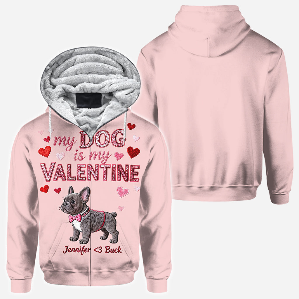 Mon chien est mon Valentin - T-shirt personnalisé avec un chien sur toute la surface