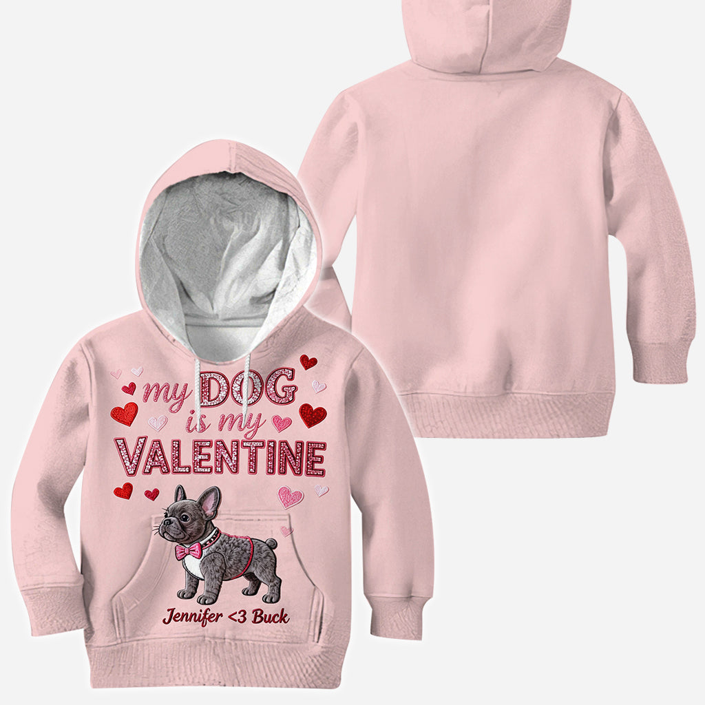 Mon chien est mon Valentin - T-shirt personnalisé avec un chien sur toute la surface