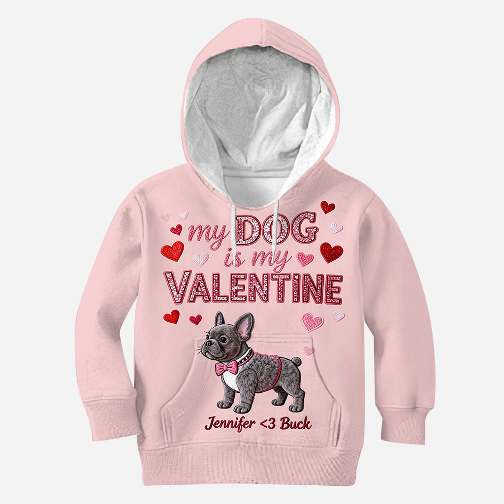 Mon chien est mon Valentin - T-shirt personnalisé avec un chien sur toute la surface