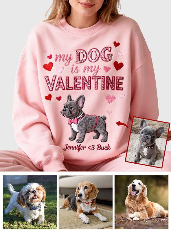 Mon chien est mon Valentin - T-shirt personnalisé avec un chien sur toute la surface