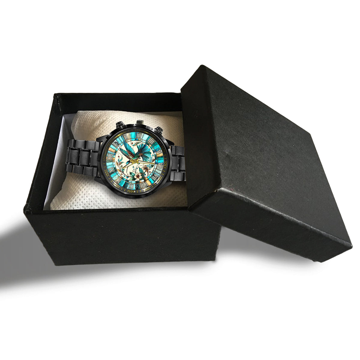 Colibri bleu - Montre-bracelet personnalisée Colibri