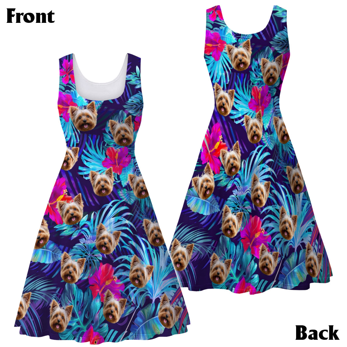 The Beach Is Calling - Personalized Dog Hawaiian Shirt & Sleeveless Dress