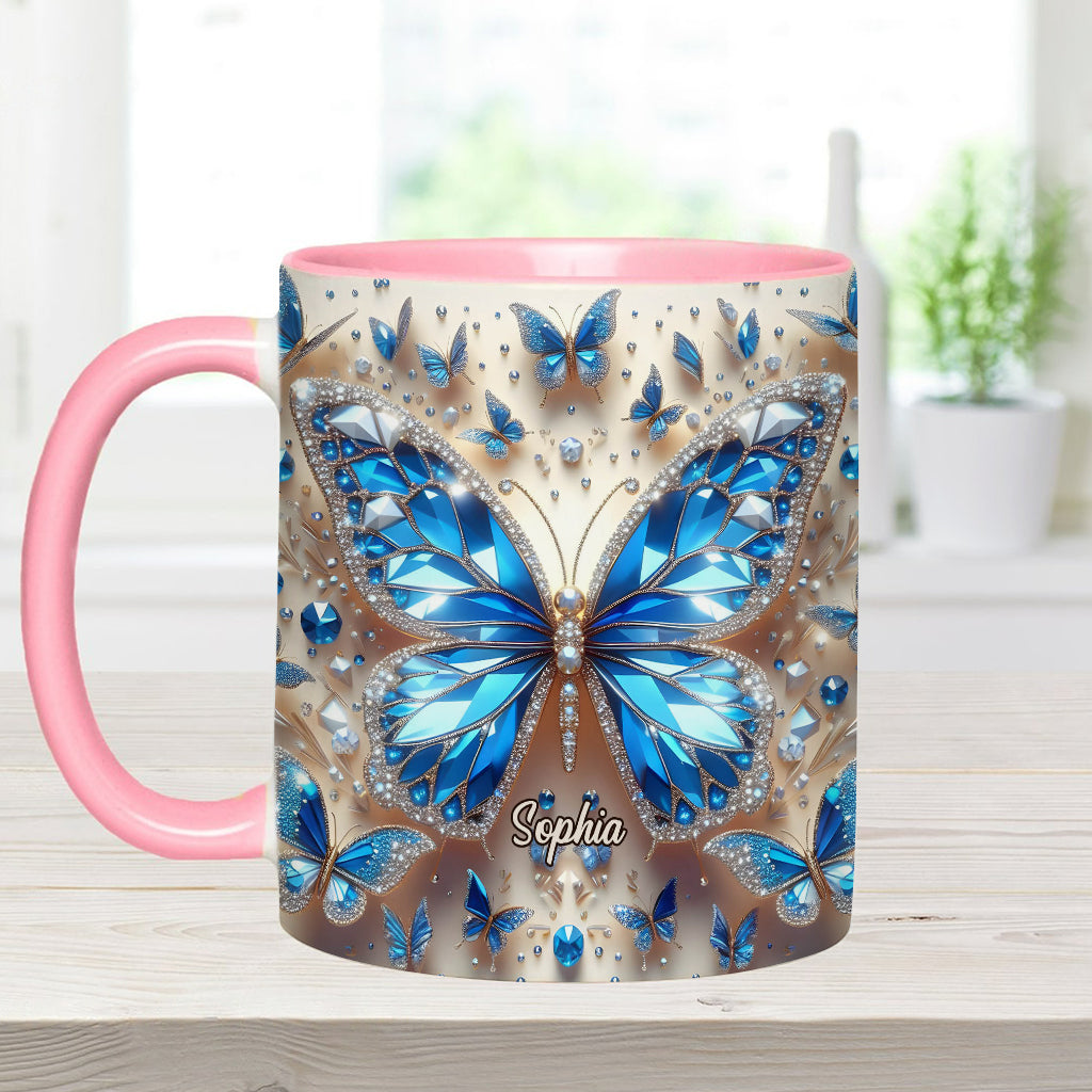 Beautiful Butterflies - Personalized Butterfly Accent Mug
