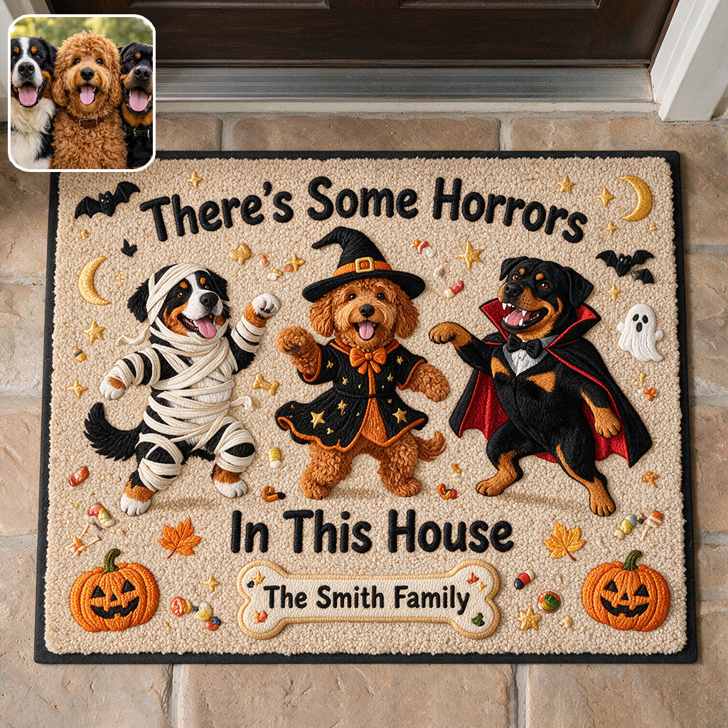 There's Some Horrors In This House - Personalized Dog Doormat