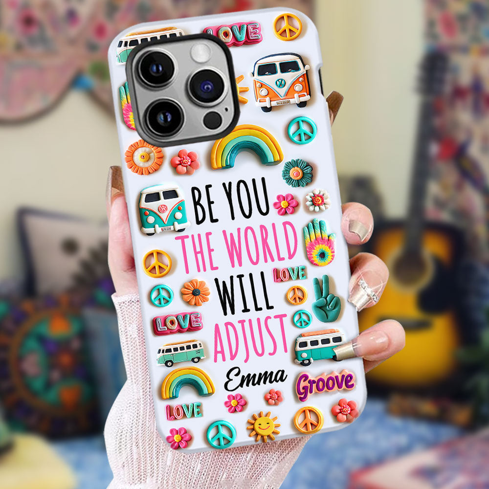 Sei du selbst – Personalisierte Handyhülle im Hippie-Stil mit Allover-Print