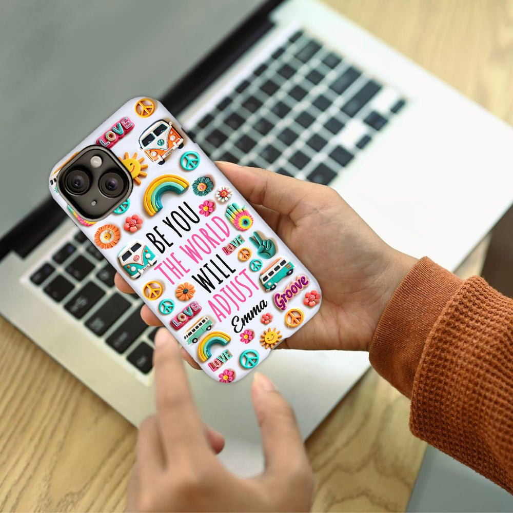 Sei du selbst – Personalisierte Handyhülle im Hippie-Stil mit Allover-Print