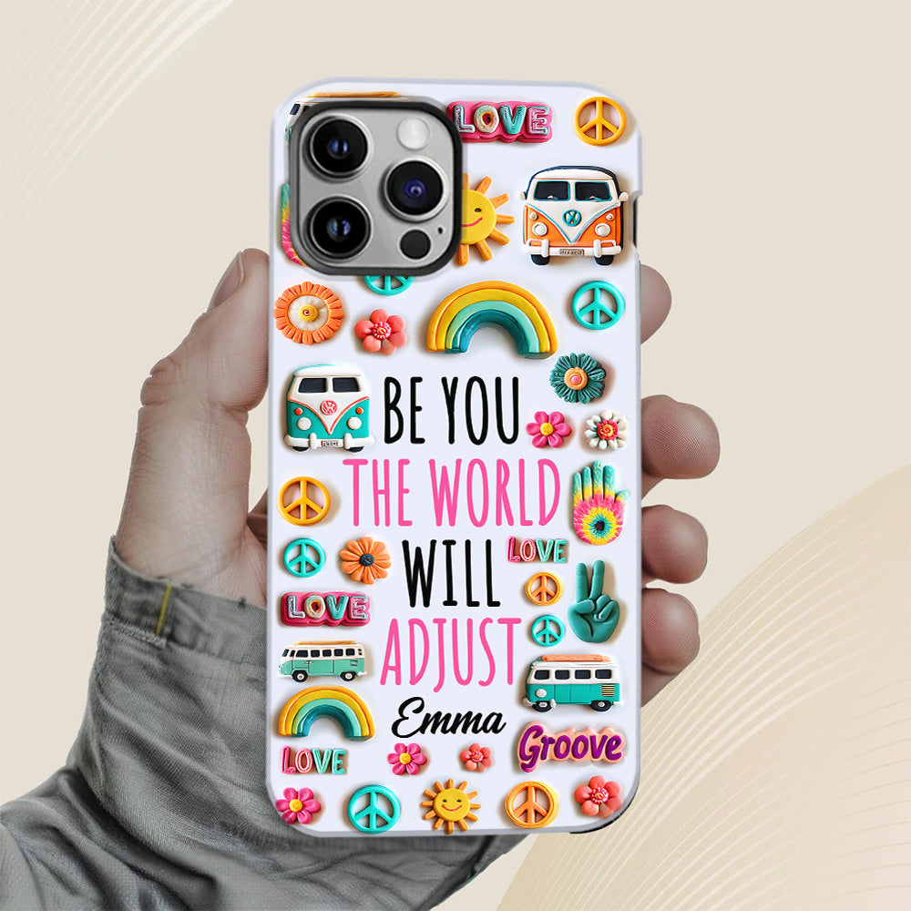 Sei du selbst – Personalisierte Handyhülle im Hippie-Stil mit Allover-Print