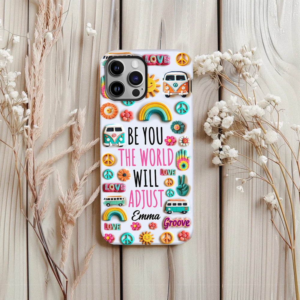 Sei du selbst – Personalisierte Handyhülle im Hippie-Stil mit Allover-Print