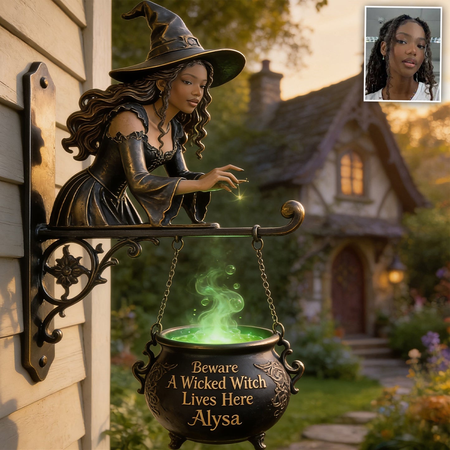 Witch's House - Personalized Witch Wooden Wall Mount Sign