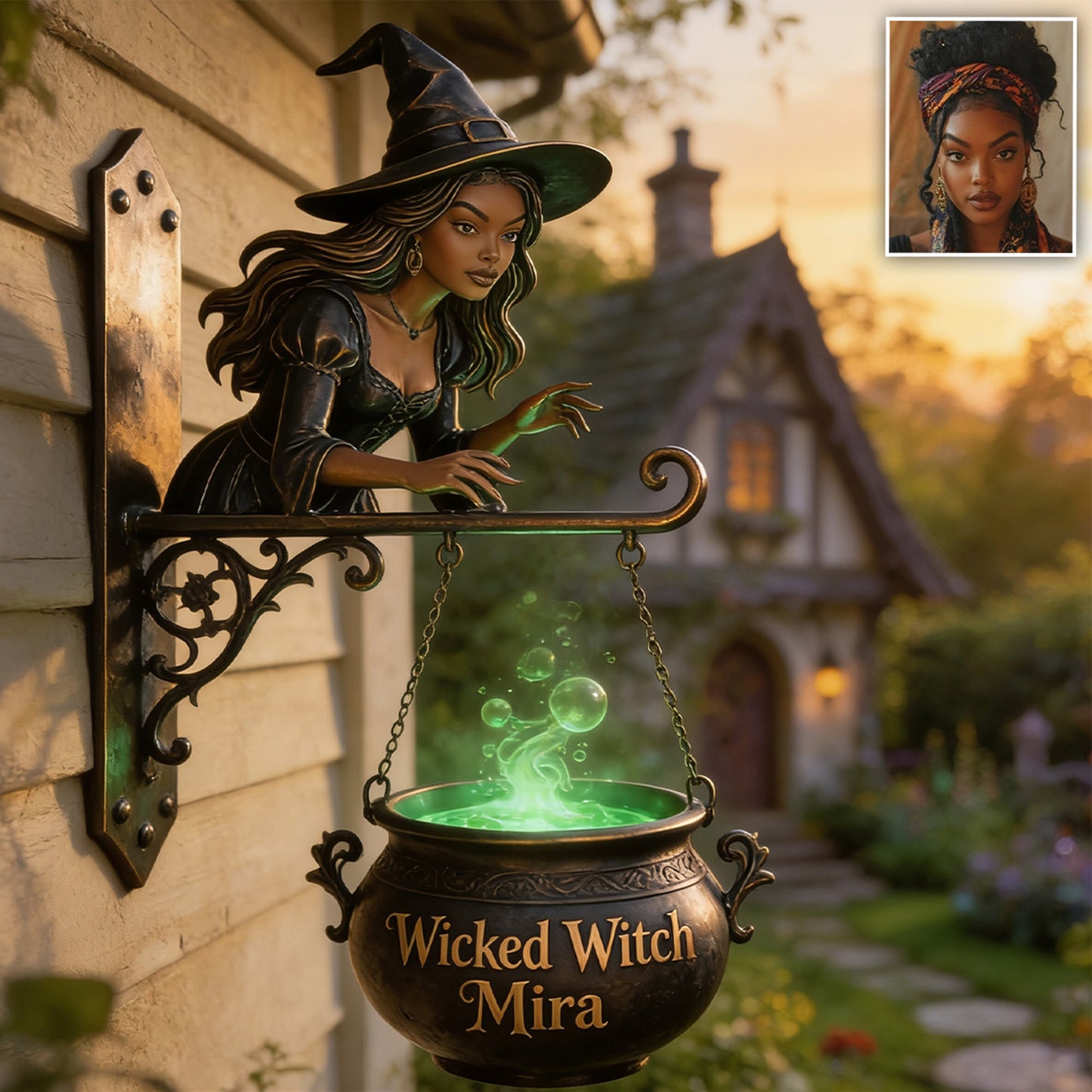 Witch's House - Personalized Witch Wooden Wall Mount Sign