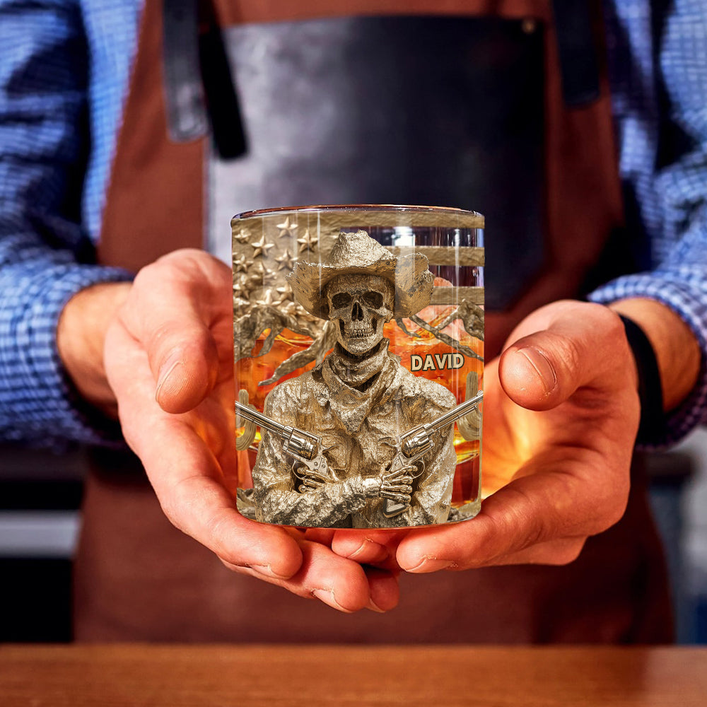 Verre à whisky personnalisé style western - Cowboy de l'Ouest