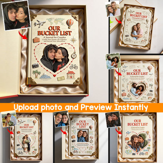 Our Bucket List, Couple Bucket List - Personalized Couple Leather Journal