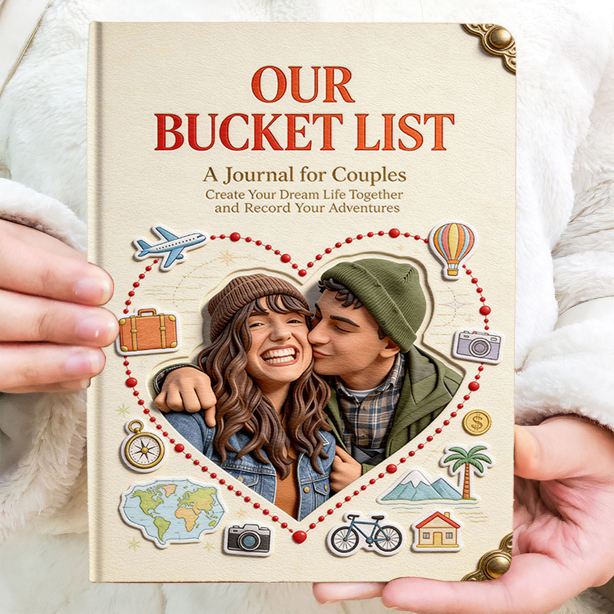 Unsere Bucket List, die Bucket List für Paare – personalisiertes Lederjournal für Paare