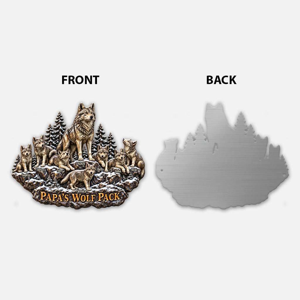 Pack de Loups de Papa - Enseigne en Métal Découpée Personnalisée Imprimée en 3D