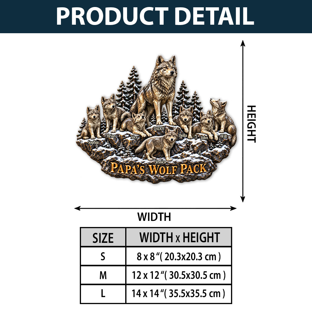 Pack de Loups de Papa - Enseigne en Métal Découpée Personnalisée Imprimée en 3D