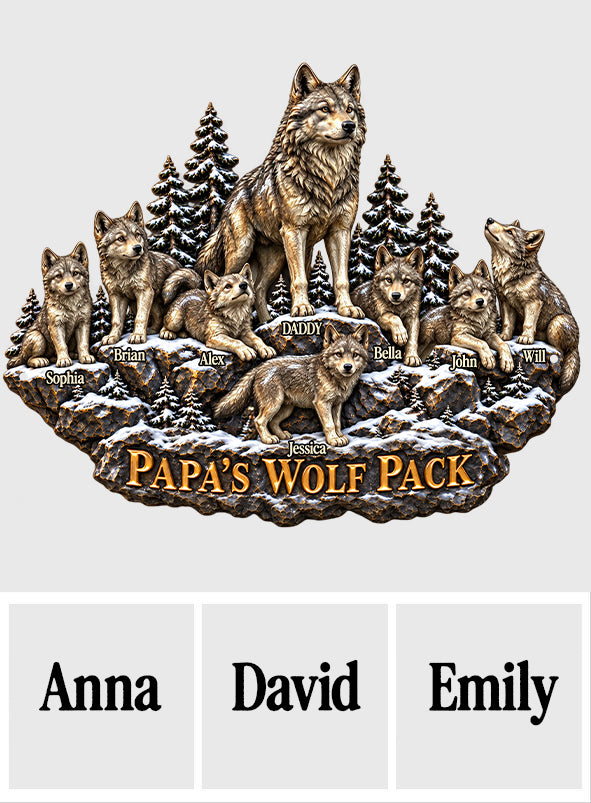 Pack de Loups de Papa - Enseigne en Métal Découpée Personnalisée Imprimée en 3D