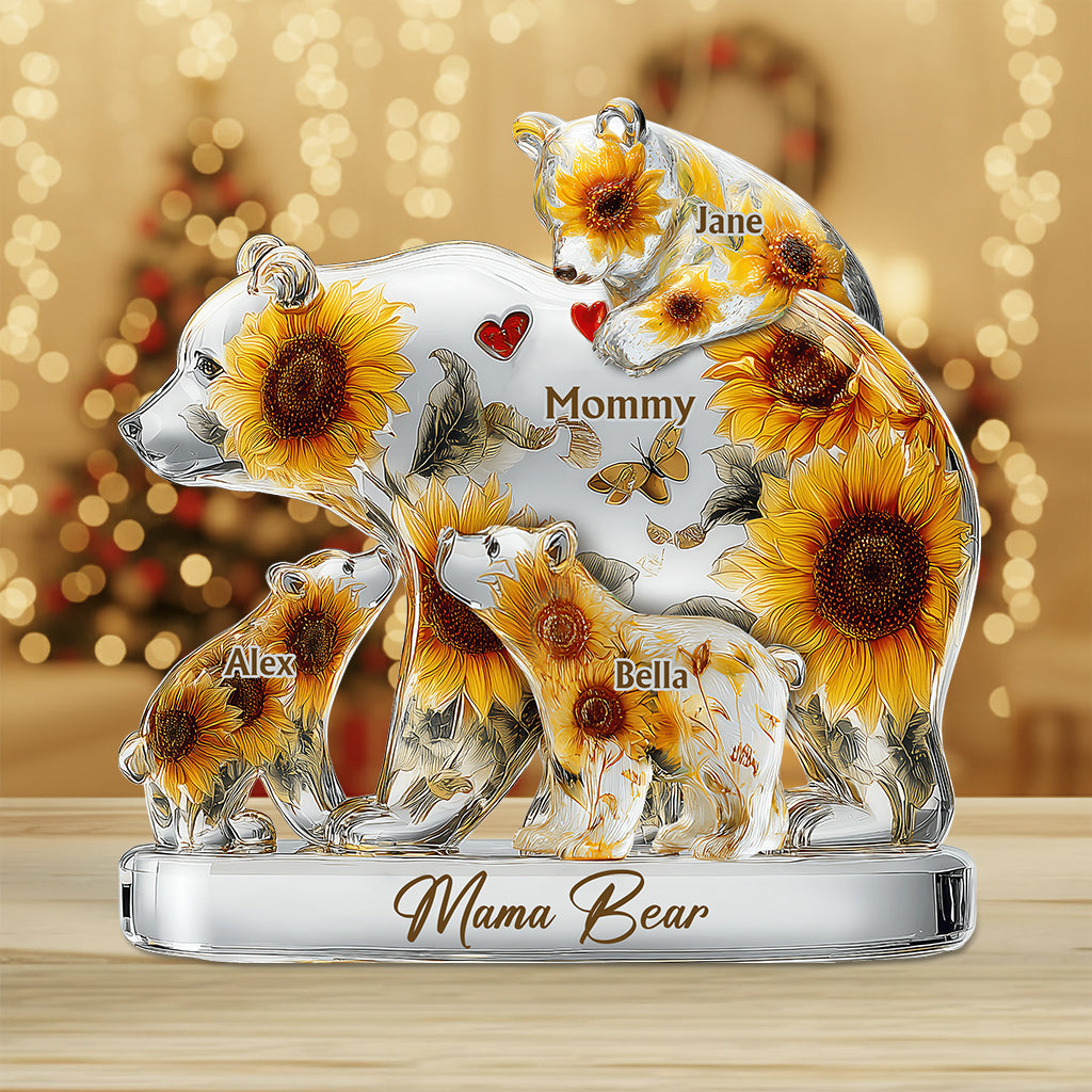 Mama Bear - Personalized Mother Custom Shaped Acrylic Plaque