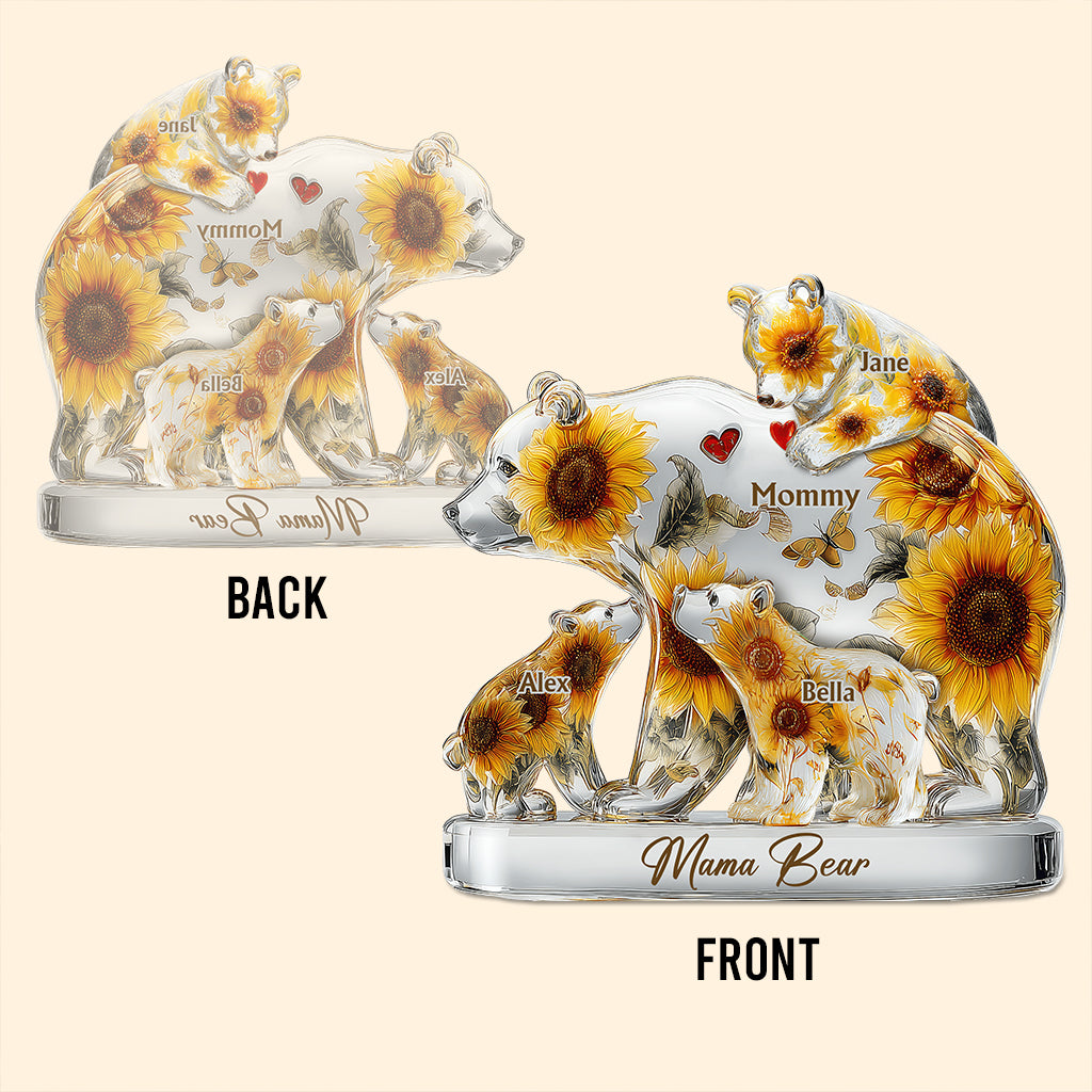 Mama Bear - Personalized Mother Custom Shaped Acrylic Plaque
