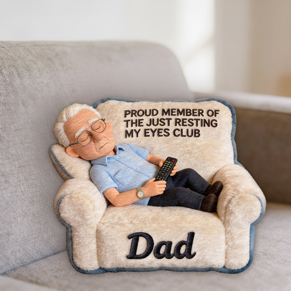 Lustiges Geschenk für Papa, Vatertagsgeschenk - Personalisierte Premium Kunstfell-Kissen