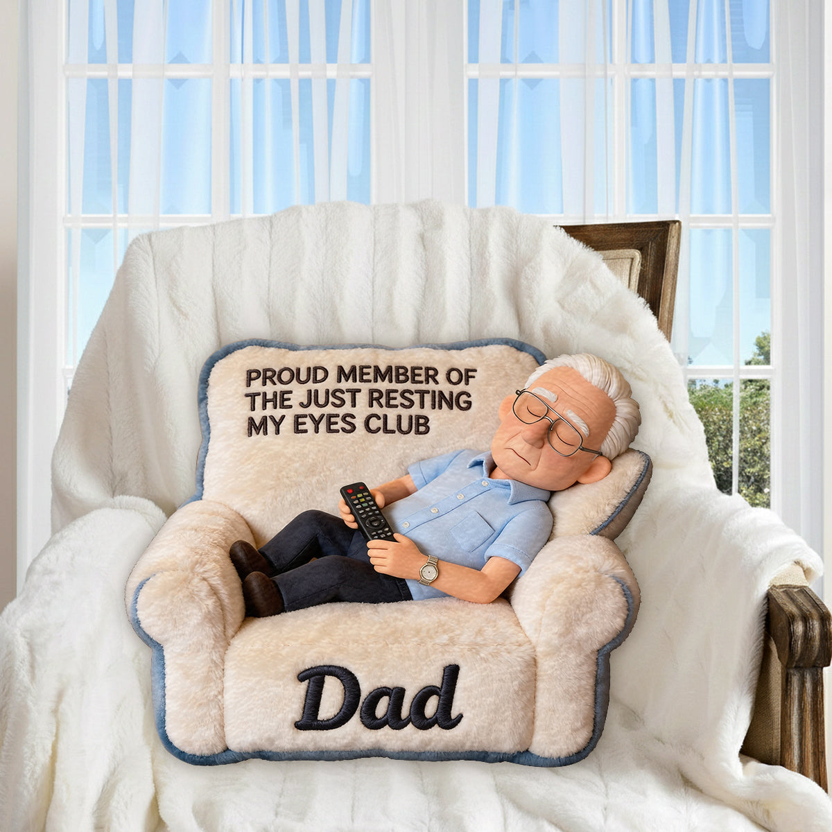 Lustiges Geschenk für Papa, Vatertagsgeschenk - Personalisierte Premium Kunstfell-Kissen