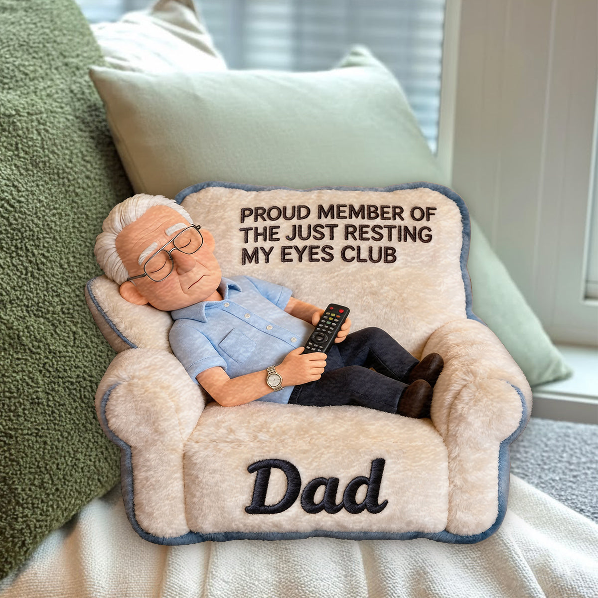 Lustiges Geschenk für Papa, Vatertagsgeschenk - Personalisierte Premium Kunstfell-Kissen