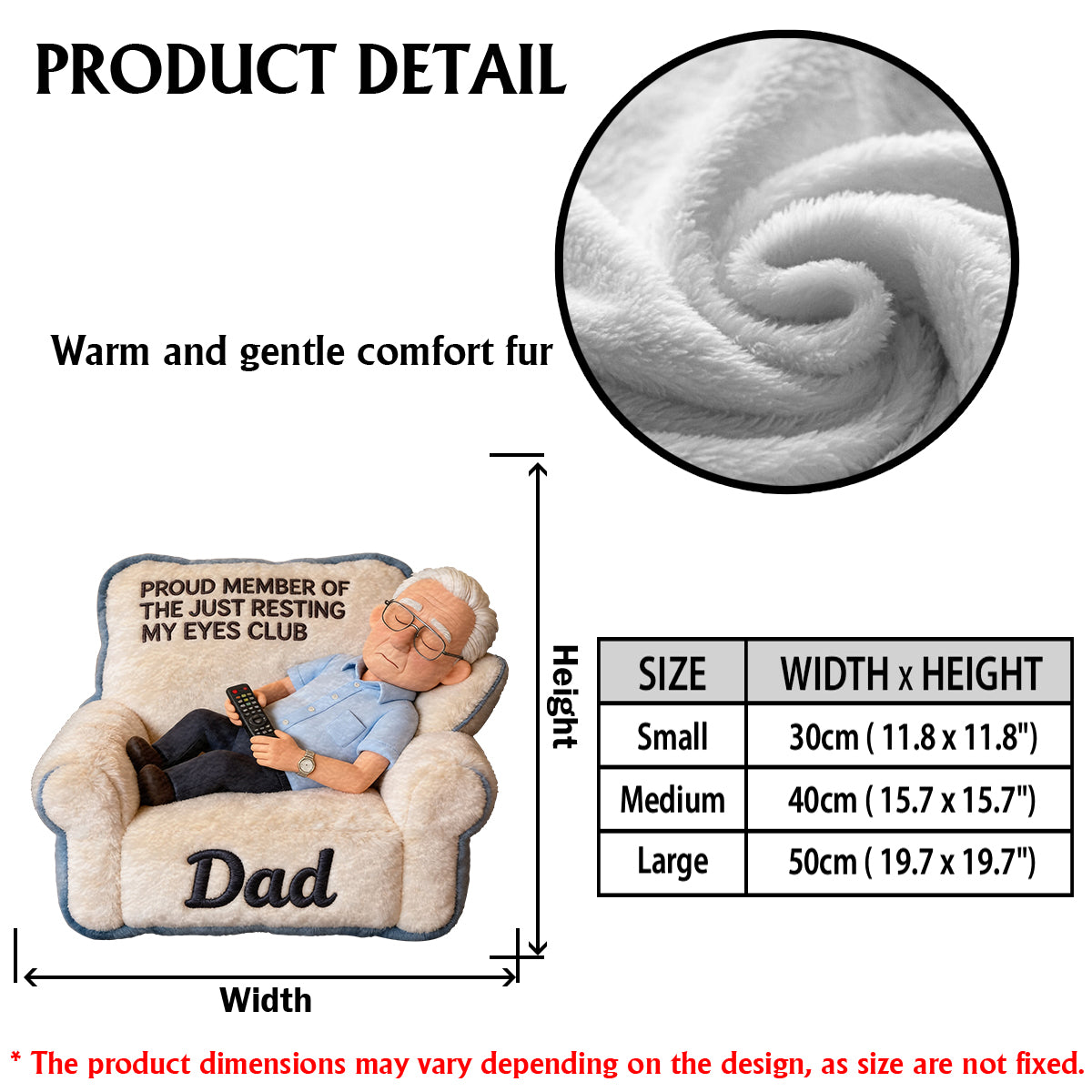 Lustiges Geschenk für Papa, Vatertagsgeschenk - Personalisierte Premium Kunstfell-Kissen