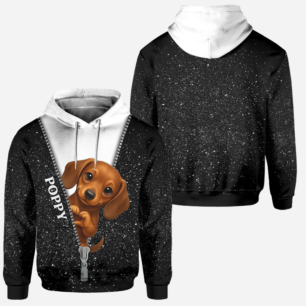 Niedliches Haustier schaut hervor – personalisierter Haustier-Hoodie und Leggings