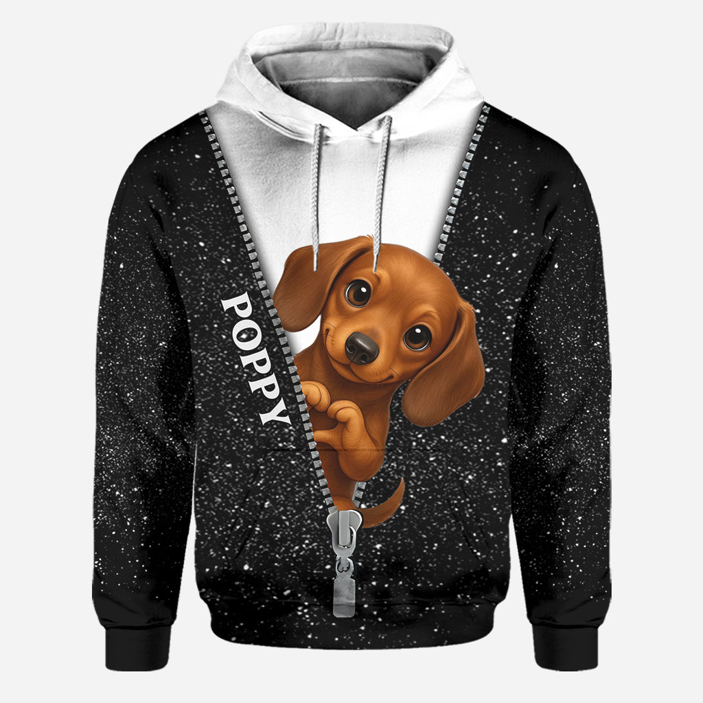 Niedliches Haustier schaut hervor – personalisierter Haustier-Hoodie und Leggings