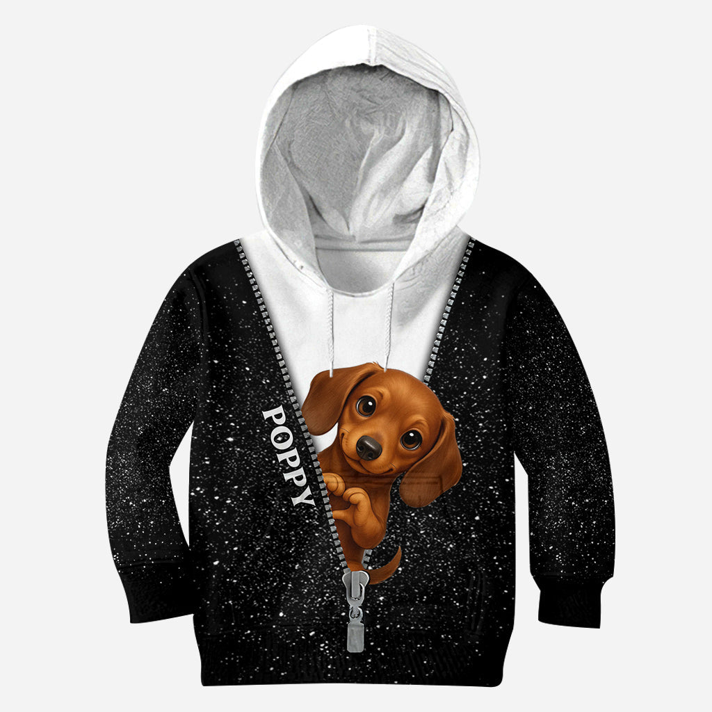 Niedliches Haustier schaut hervor – personalisierter Haustier-Hoodie und Leggings