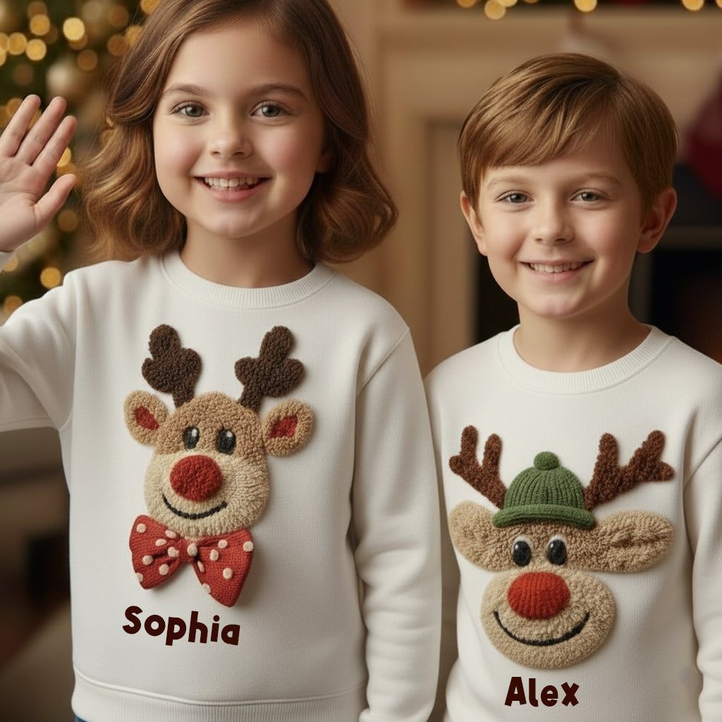 Rentier-Sweatshirt – Personalisiertes Kinder-T-Shirt und Hoodie