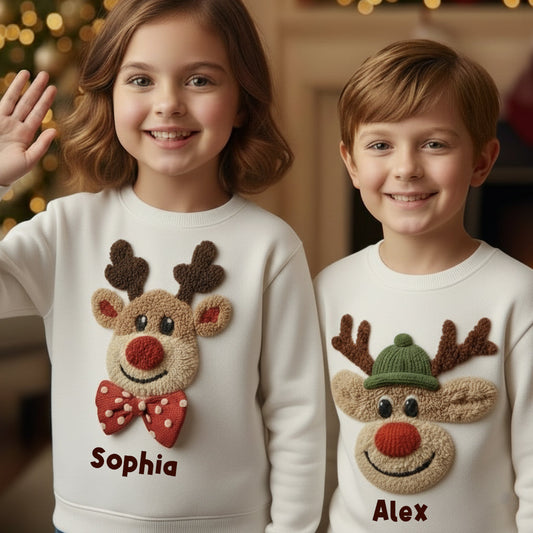 Rentier-Sweatshirt – Personalisiertes Kinder-T-Shirt und Hoodie