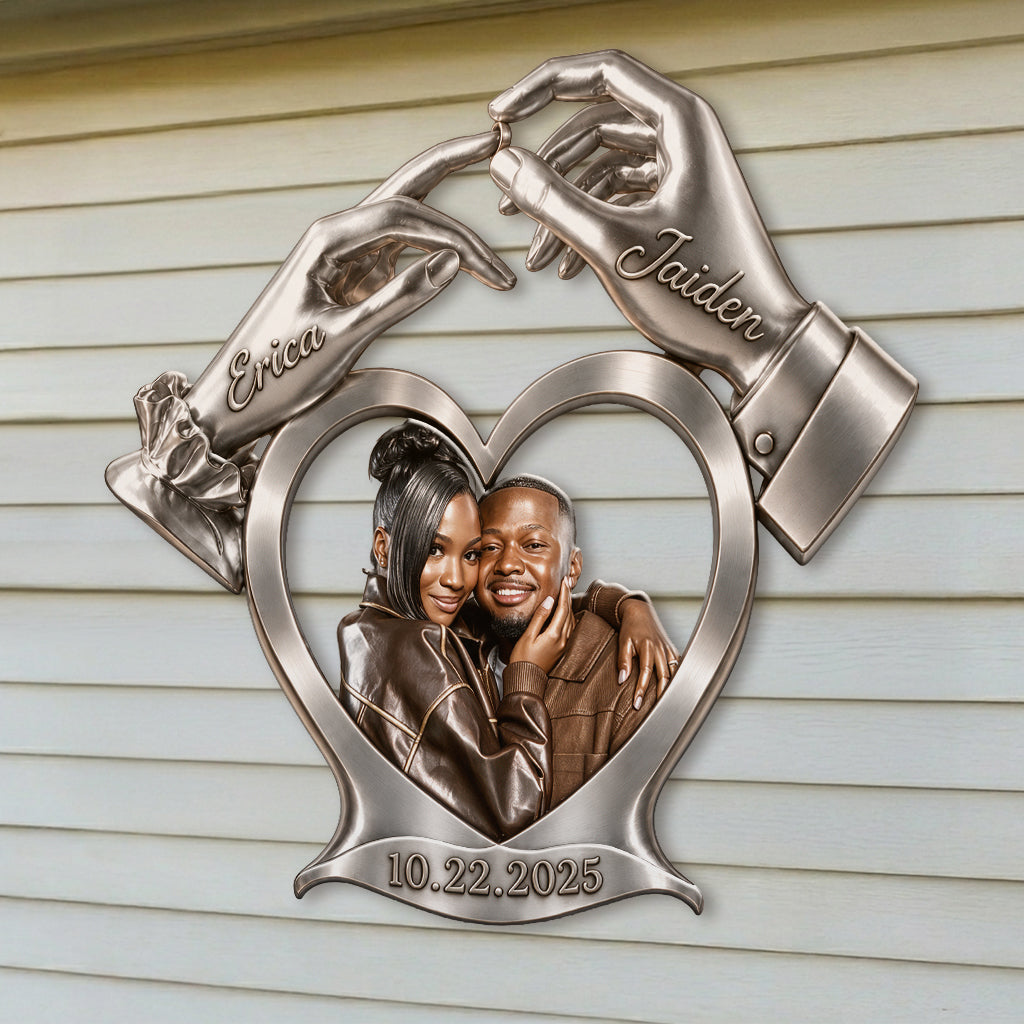 You & Me Forever Love - Personalized Couple 3D Printed Cut Metal Sign