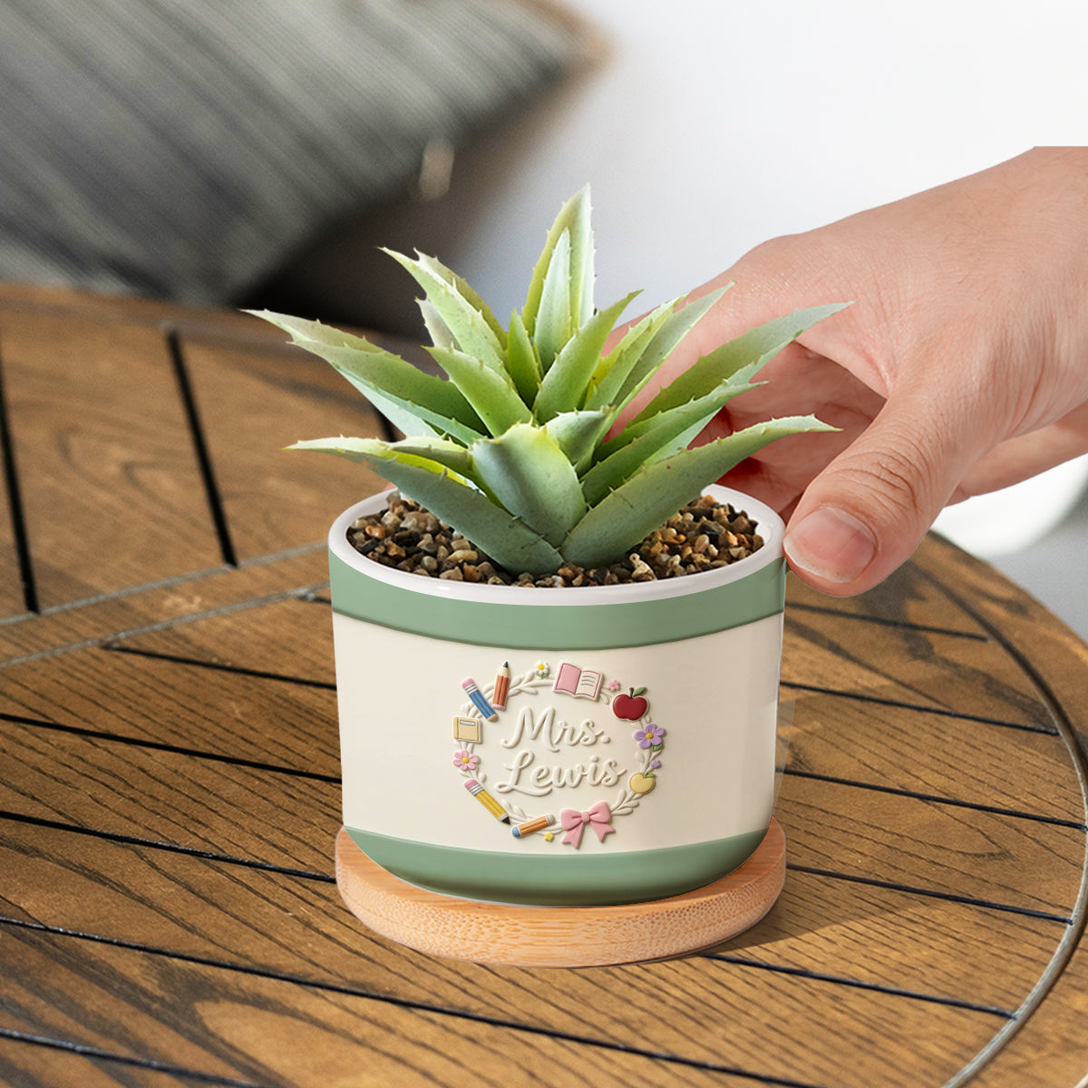 Teacher Gifts - Personalized Teacher Ceramic Plant Pot