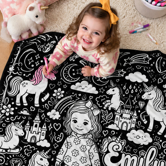 Couverture à Colorier Amusante Pour Enfants, Thème Personnalisé, Photo - Couverture Enfant Personnalisée