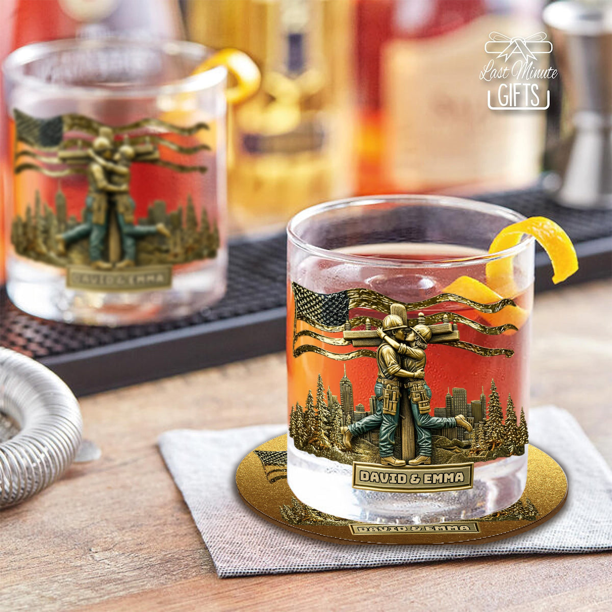 Verre à whisky personnalisé « Lineman & Linewoman Legacy Glass » - Verre à whisky commémoratif pour électriciens et électriciennes